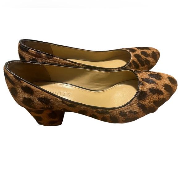 NWOT Talbots Women's Shoes Leopard Print Cow Leather Heels - Picture 5 of 5